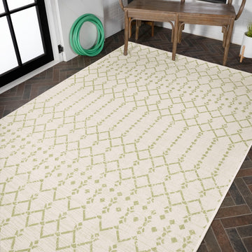 Ourika Moroccan Geometric Textured Weave Indoor/outdoor Rug